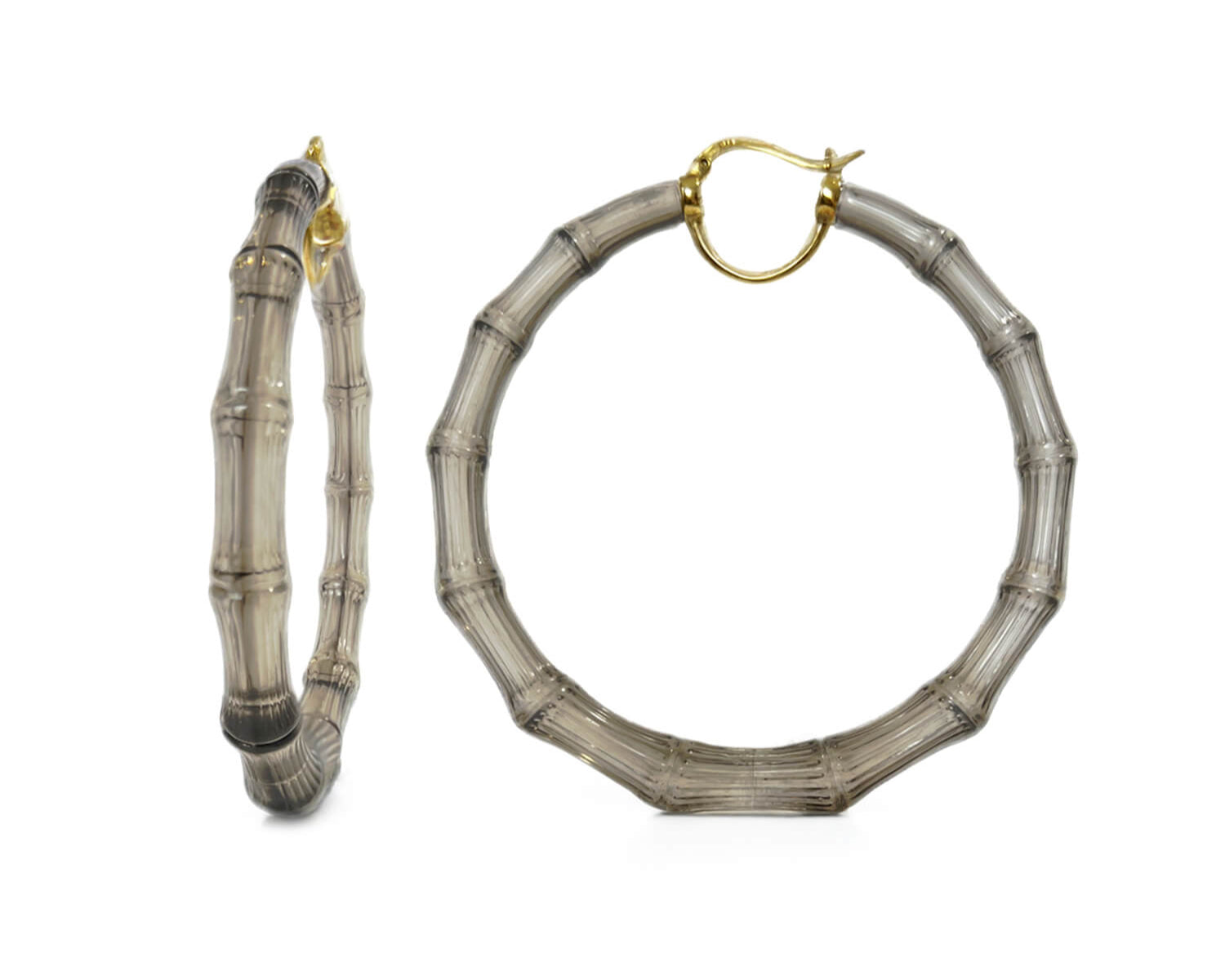 TEEK - XL Blackberry Lucite Bamboo Hoop Earrings JEWELRY TEEK GNH