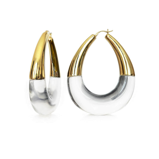 TEEK - XL Clear Chunky Bucket Hoop Earrings JEWELRY TEEK GNH