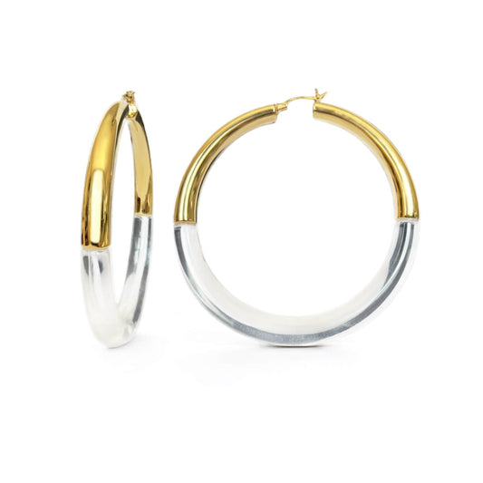 TEEK - XL Clear Chunky Graduated Hoop Earrings JEWELRY TEEK GNH