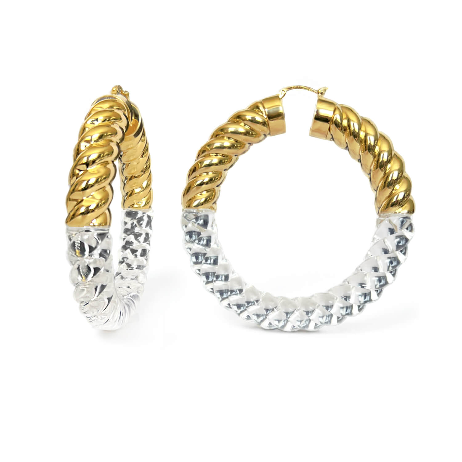 TEEK - XL Clear Chunky Rope Hoop Earrings JEWELRY TEEK GNH
