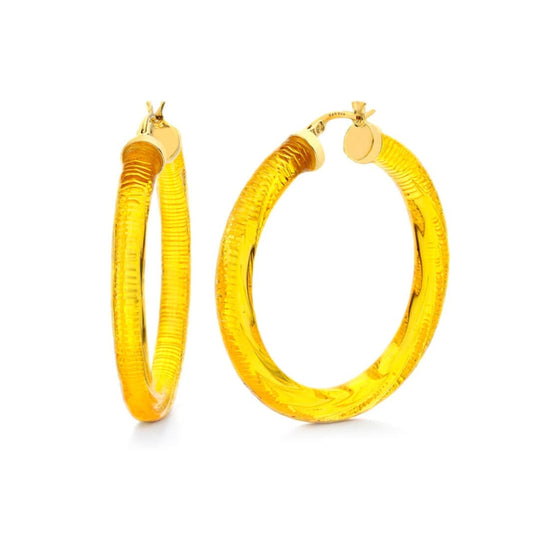 TEEK - INSTYLE Lucite Hoop Earrings JEWELRY TEEK GNH HONEY