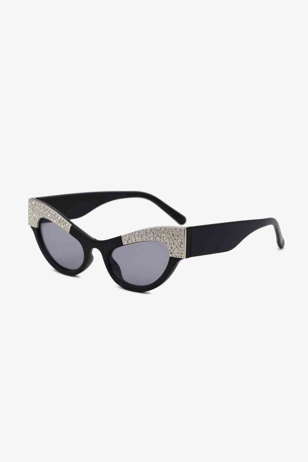 TEEK - Regal Rhinestone Trim Cat-Eye Sunglasses EYEGLASSES TEEK Trend Black  