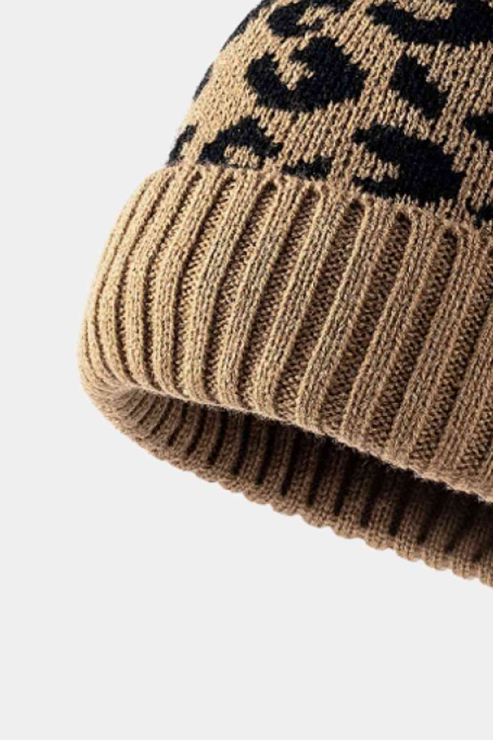 TEEK - Leopard Pom-Pom Cuffed Beanie HAT TEEK Trend   