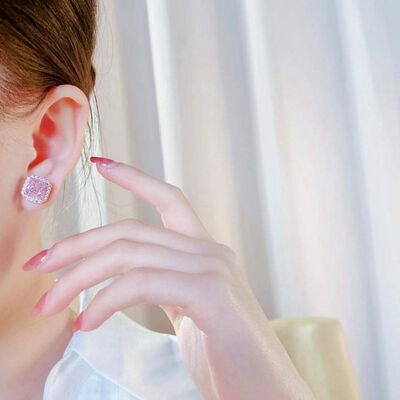 TEEK - Rose Gold Tone Gem Square Stud Earrings JEWELRY TEEK Trend   