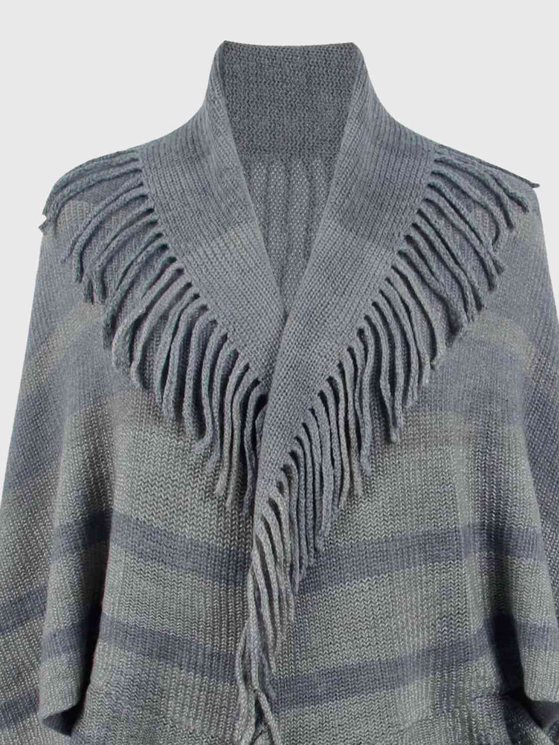 TEEK - Fringe Detail Open Front Sweater SWEATER TEEK Trend   