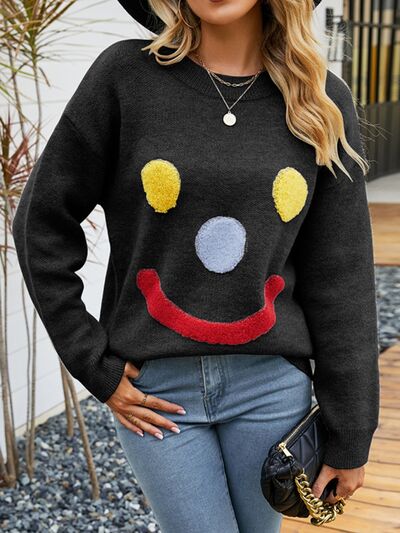 TEEK - Smile Knit Sweater SWEATER TEEK Trend Black S 