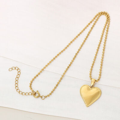 TEEK - Stainless Steel Heart Pendant Necklace JEWELRY TEEK Trend Gold  