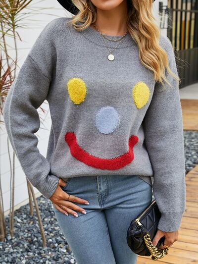 TEEK - Smile Knit Sweater SWEATER TEEK Trend Charcoal S 