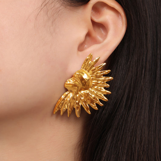 TEEK - Gold Titanium Steel Gold-Plated Earrings JEWELRY TEEK Trend   