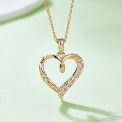TEEK - Standard 925 SS Heart Shape Necklace JEWELRY TEEK Trend Rose Gold One Size 