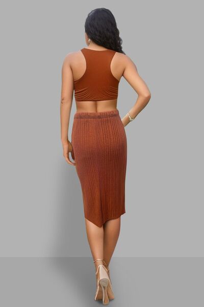 TEEK - Caramel Slit High Waist Skirt SKIRT TEEK Trend   