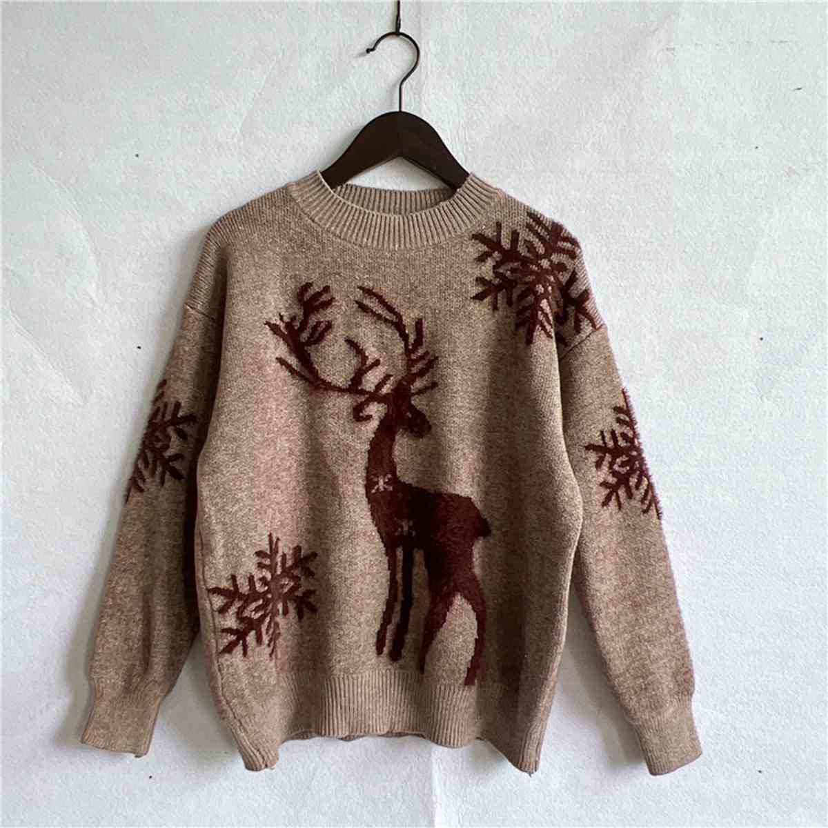 TEEK - Reindeer and Snowflake Sweater SWEATER TEEK Trend Mocha S 