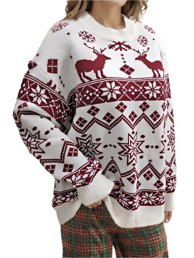 TEEK - Contrast Snowflake Long Sleeve Sweater SWEATER TEEK Trend S  