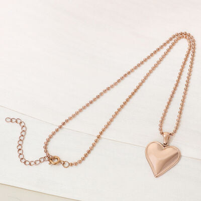TEEK - Stainless Steel Heart Pendant Necklace JEWELRY TEEK Trend Rose Gold  