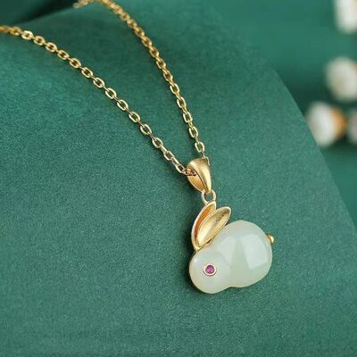 TEEK - Natural Stone Gold-Plated Rabbit Necklace JEWELRY TEEK Trend Gold  