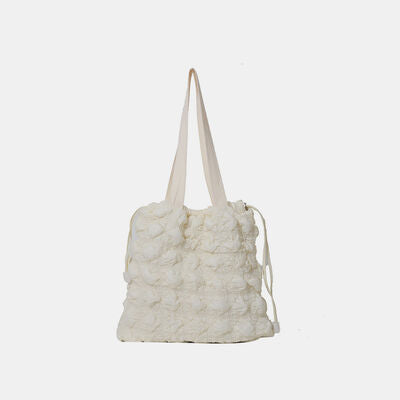 TEEK - Drawstring Quilted Shoulder Bag BAG TEEK Trend White  