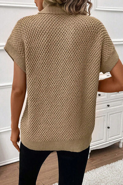 TEEK - Turtleneck Short Sleeve Sweater TOPS TEEK Trend   