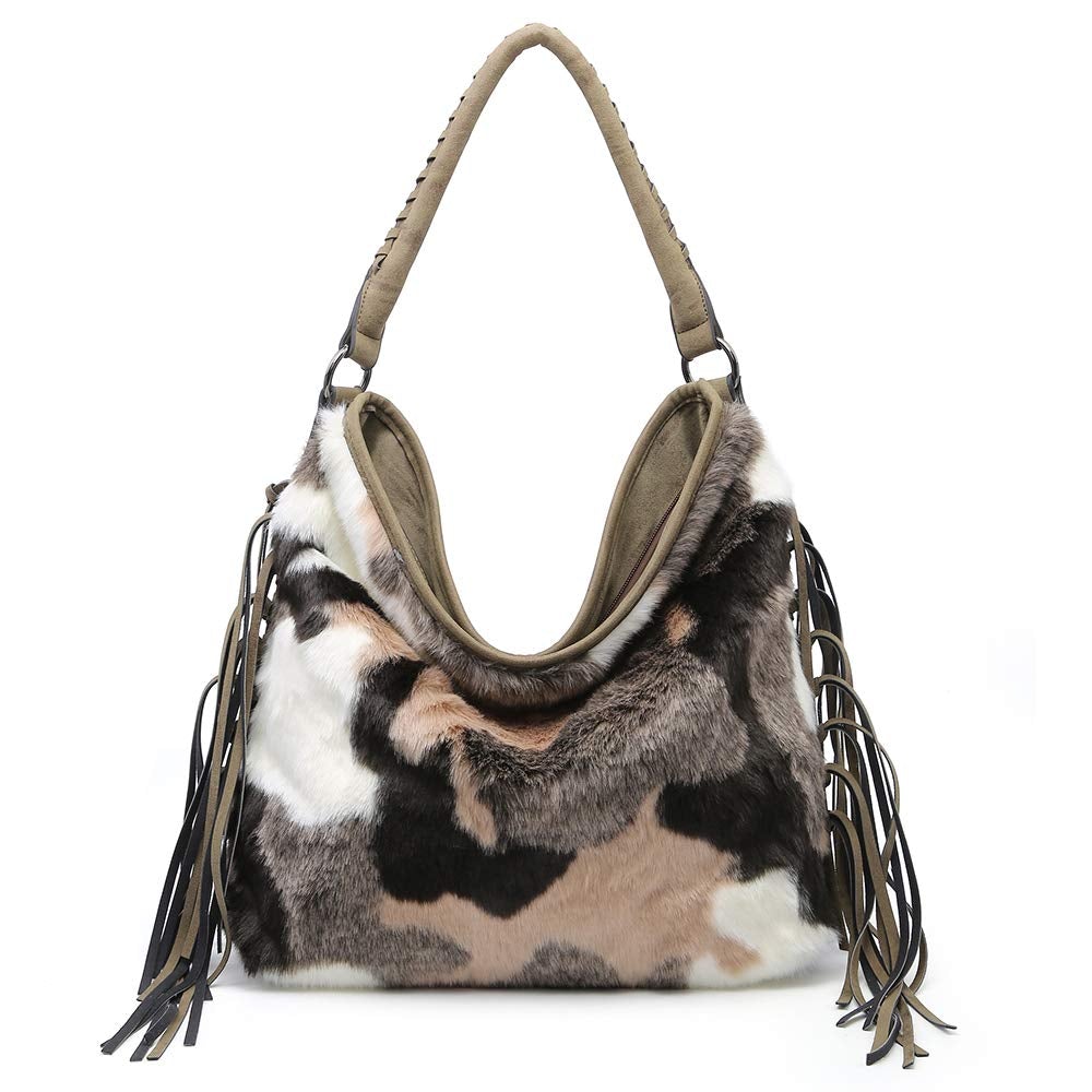 TEEK - Oversize Hobo Bag BAG theteekdotcom Fur Multicolor  
