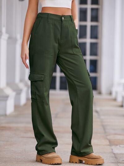 TEEK - Straight Denim Cargo Pants PANTS TEEK Trend Green S 