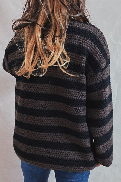 TEEK - Striped Dropped Shoulder Sweater SWEATER TEEK Trend   