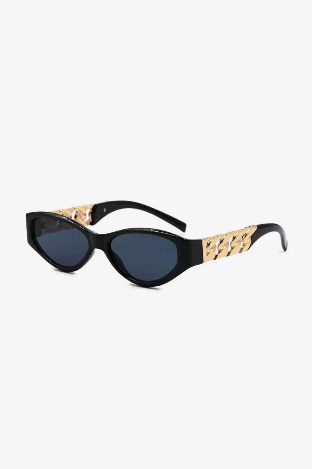 TEEK - Flat Side Chain Temple Cat Eye Sunglasses EYEGLASSES TEEK Trend Black  