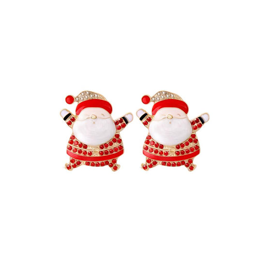 TEEK - Rhinestone Santa Arms Earrings JEWELRY TEEK Trend Red  