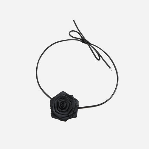 TEEK - PU Leather Rose Necklace JEWELRY TEEK Trend Black  