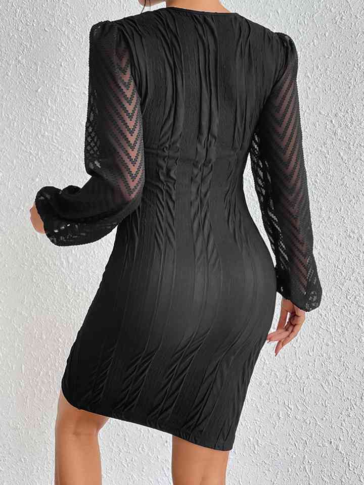 TEEK - Black Puff Sleeve Tulip Hem Dress DRESS TEEK Trend   