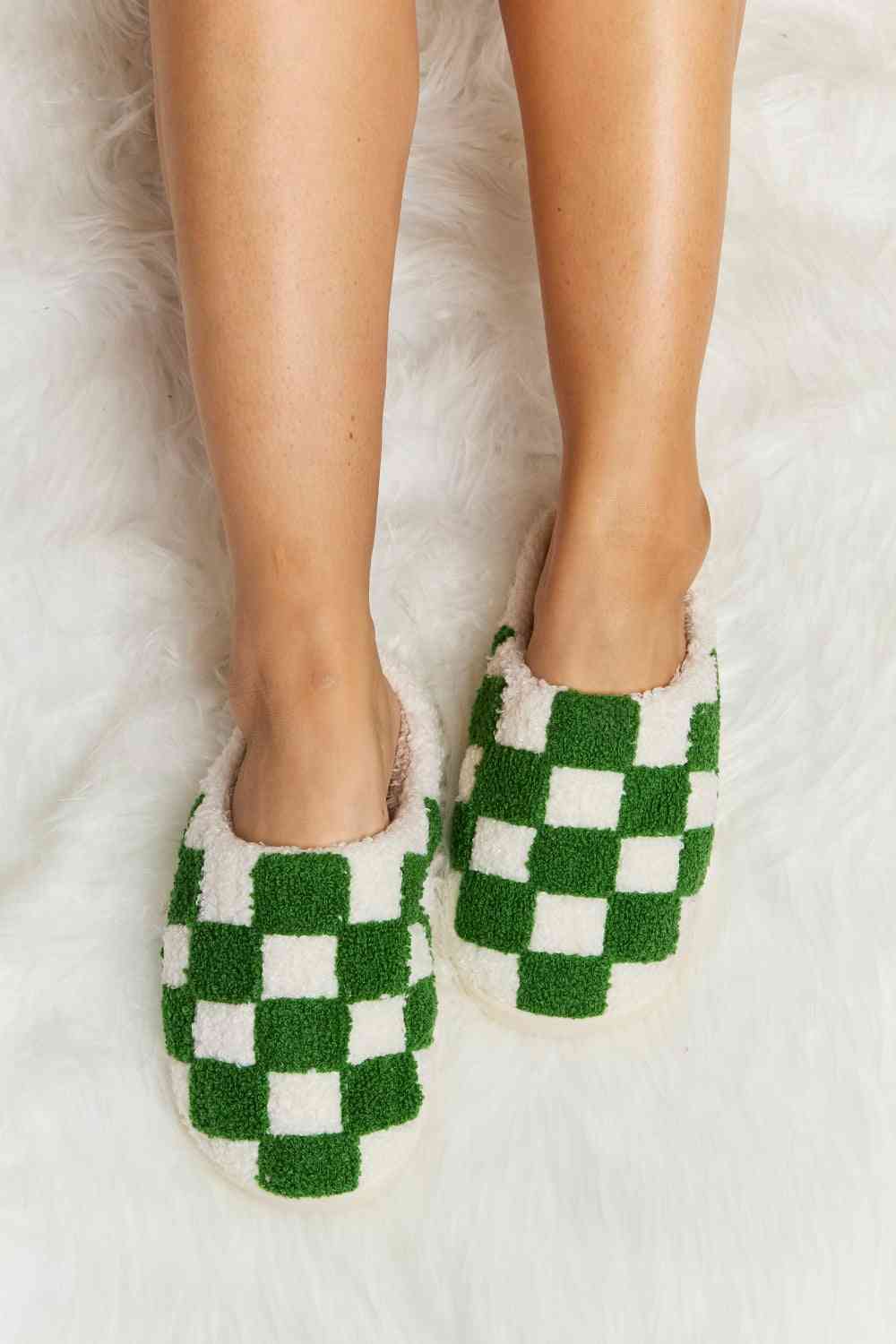 TEEK - Melody Checkered Plush Slippers SHOES TEEK Trend   