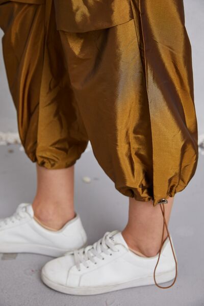 TEEK - Drawstring High Waist Cargo Pants PANTS TEEK Trend   