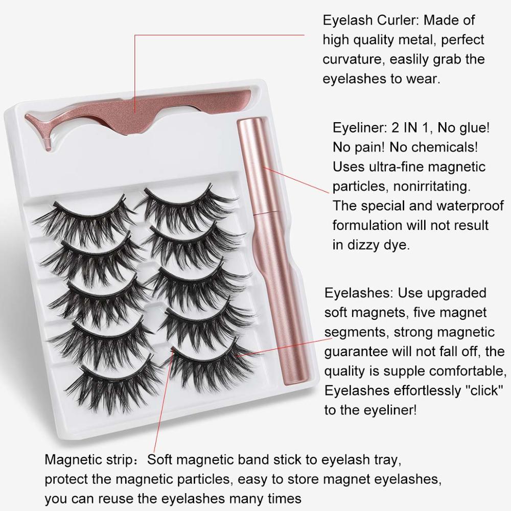 TEEK- 5 Pair Magnetic Eyelashes Set | Various Styles EYELASHES theteekdotcom   