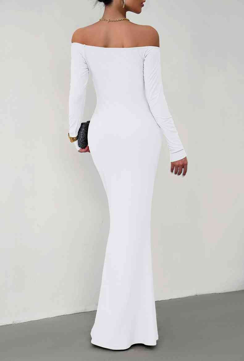 TEEK - Off-Shoulder Long Sleeve Maxi Dress DRESS TEEK Trend   