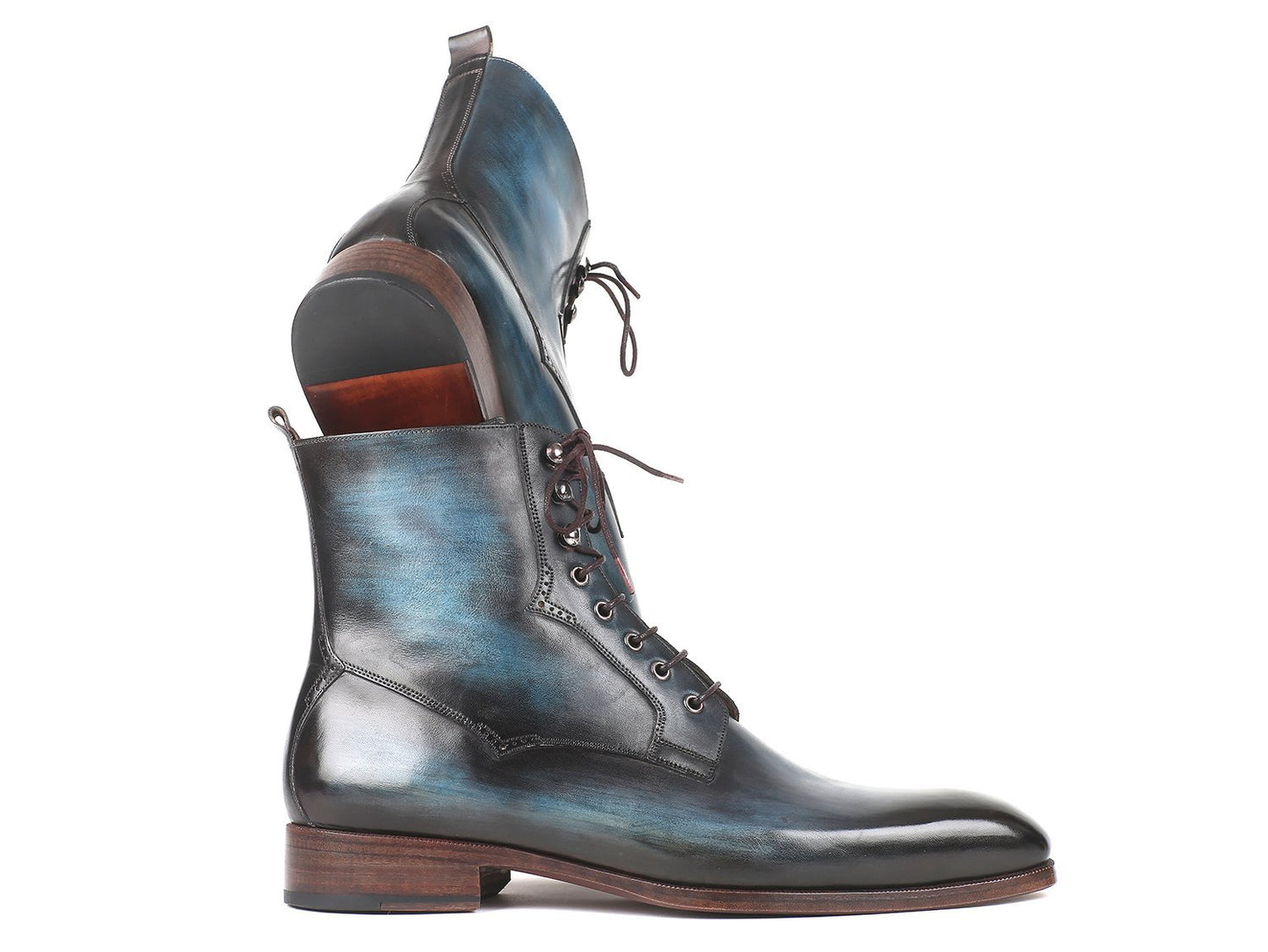 TEEK - Paul Parkman Blue & Brown Leather Boots SHOES theteekdotcom EU 38 - US 6  