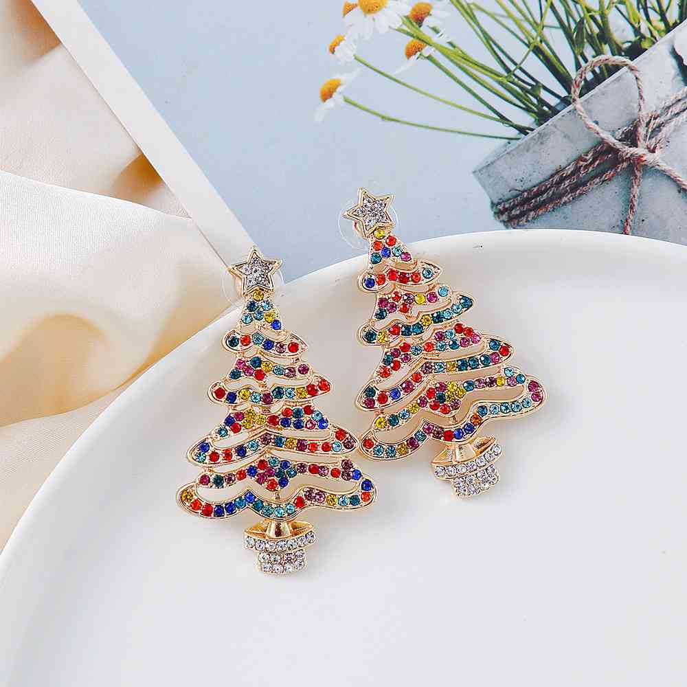 TEEK - Rhinestone Christmas Tree Earrings JEWELRY TEEK Trend   