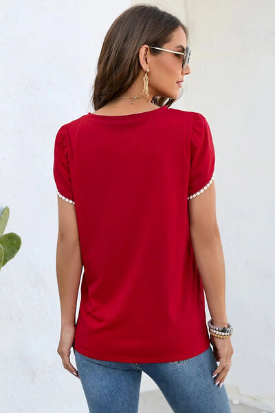 TEEK - Contrast Petal Sleeve T-Shirt TOPS TEEK Trend   