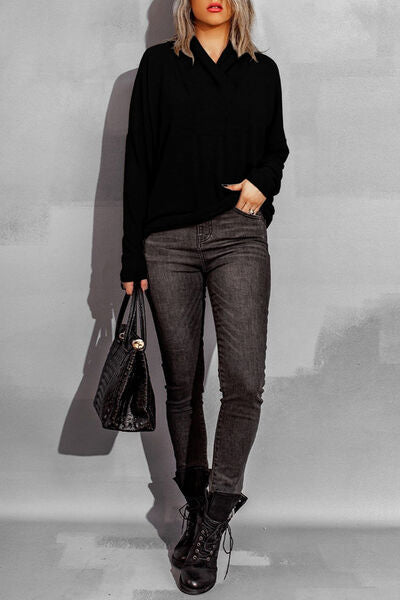 TEEK - Darling Dropped Shoulder Long Sleeve Sweater SWEATER TEEK Trend Black S 
