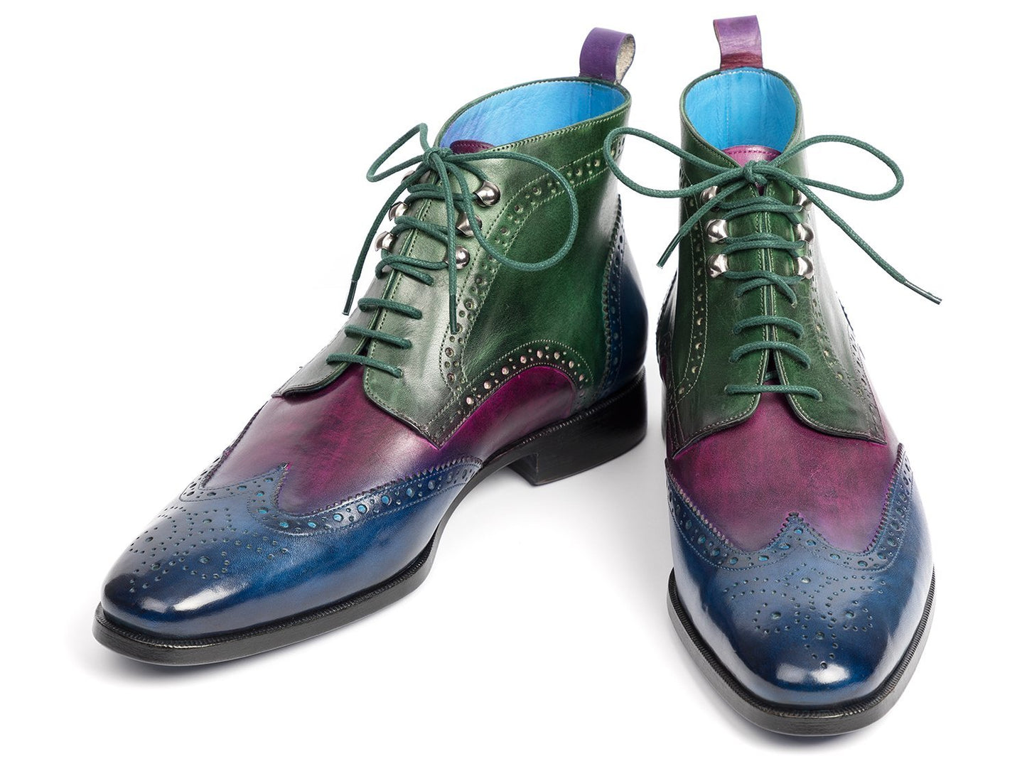 TEEK - Paul Parkman Wingtip Three Tone Blue Purple Green Ankle Boots SHOES theteekdotcom   