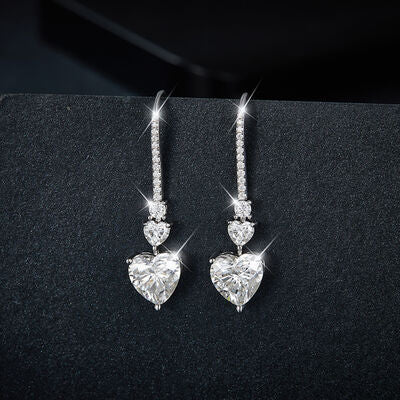 TEEK - 5.44 Carat 925 SS Heart Drop Earrings JEWELRY TEEK Trend   