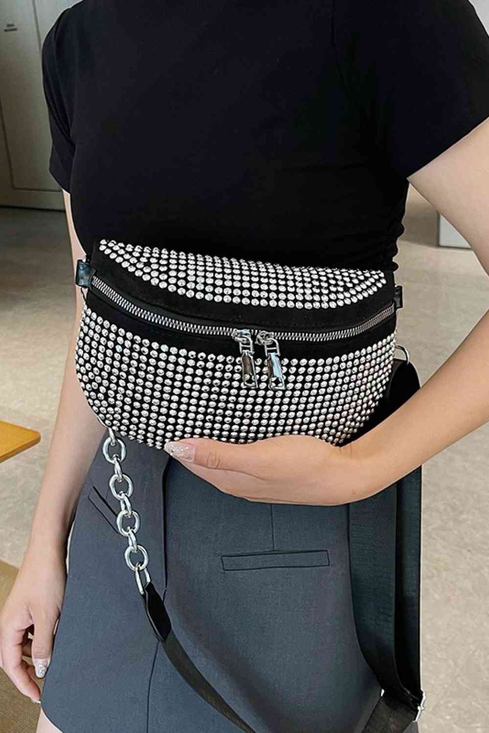 TEEK - Rhinestone PU Leather Sling Bag BAG TEEK Trend   