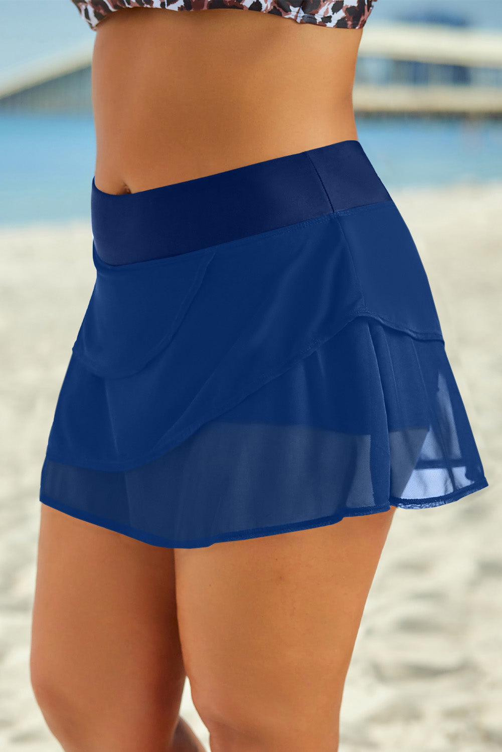 TEEK - Peacock Blue Elastic Waist Swim Skirt SWIMWEAR TEEK Trend   