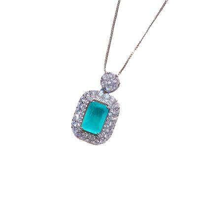 TEEK - Copper Zircon Silver-Tone Pendant Necklace JEWELRY TEEK Trend   