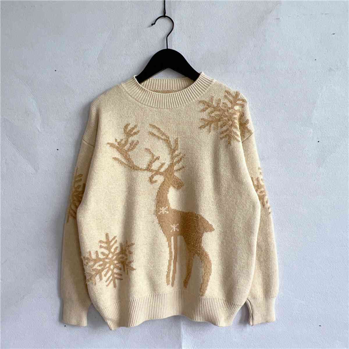 TEEK - Reindeer and Snowflake Sweater SWEATER TEEK Trend Pastel Yellow S 