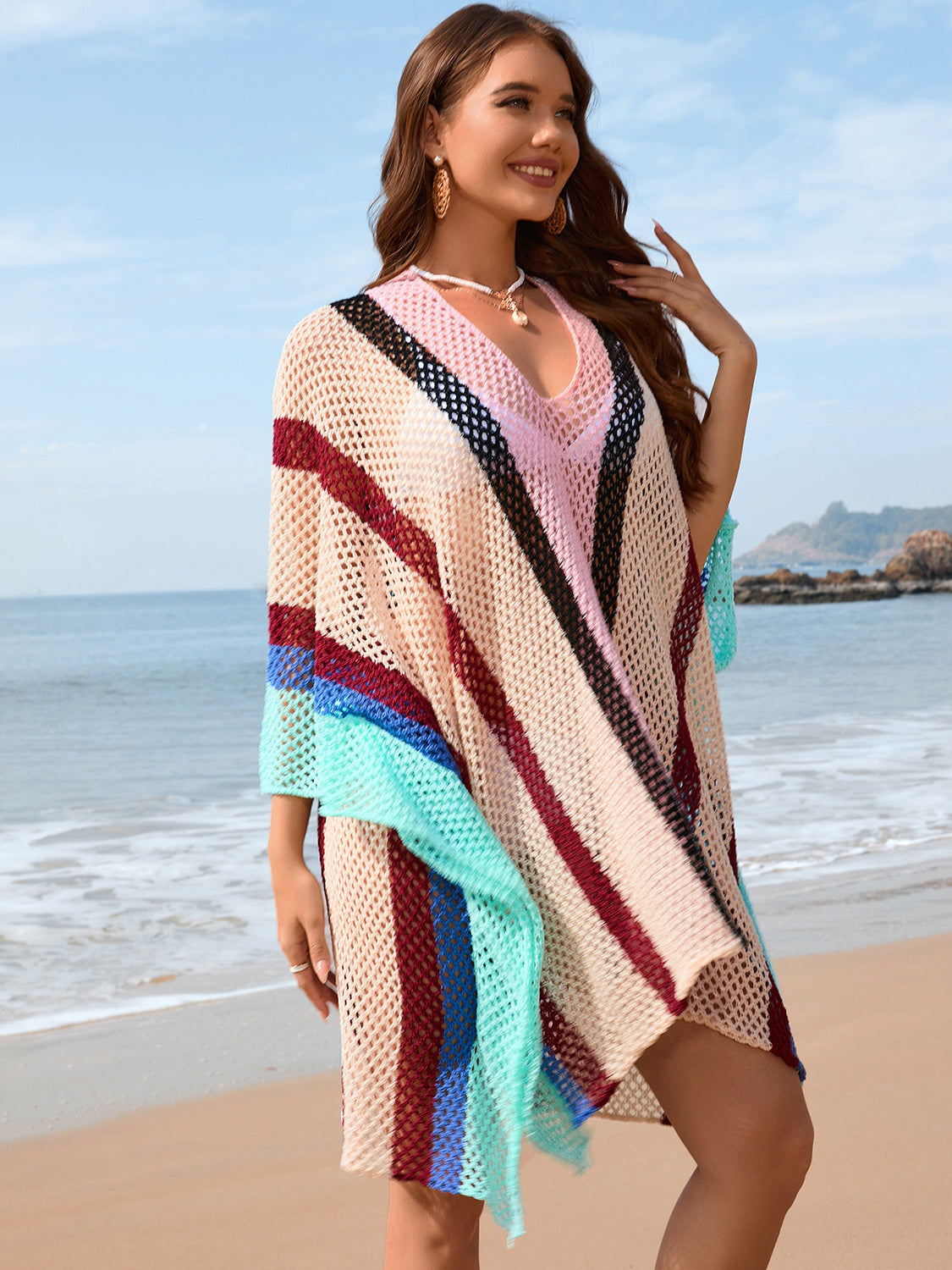 TEEK - Color Block Plunge Cover-Up DRESS TEEK Trend   