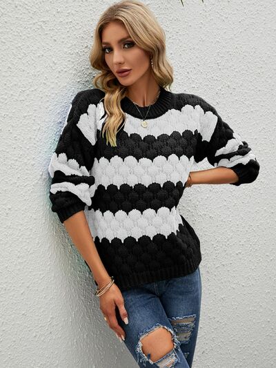 TEEK - Black & White Color Block Sweater SWEATER TEEK Trend   