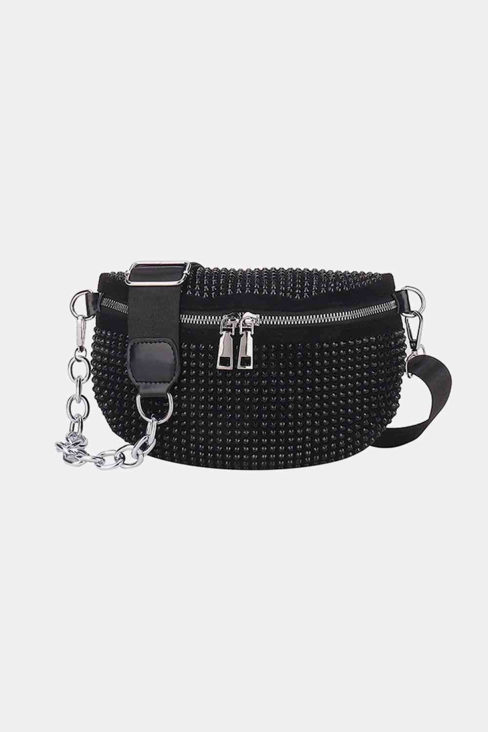 TEEK - Rhinestone PU Leather Sling Bag BAG TEEK Trend Black  