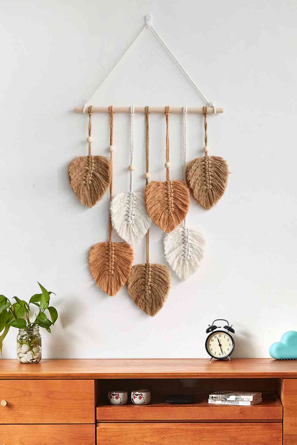 TEEK - Macrame Leaf Bead Wall Hanging HOME DECOR TEEK Trend Caramel  