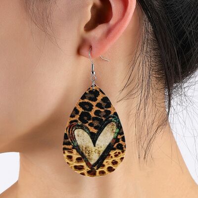 TEEK - Leopard Teardrop Heart Earrings JEWELRY TEEK Trend   