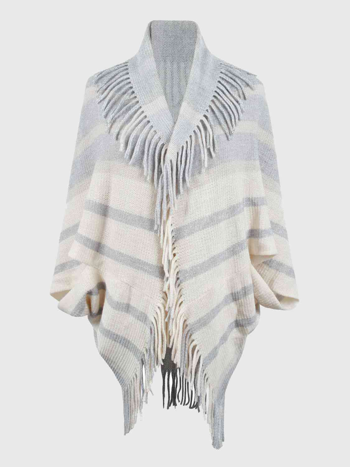 TEEK - Fringe Detail Open Front Sweater SWEATER TEEK Trend Ivory One Size 