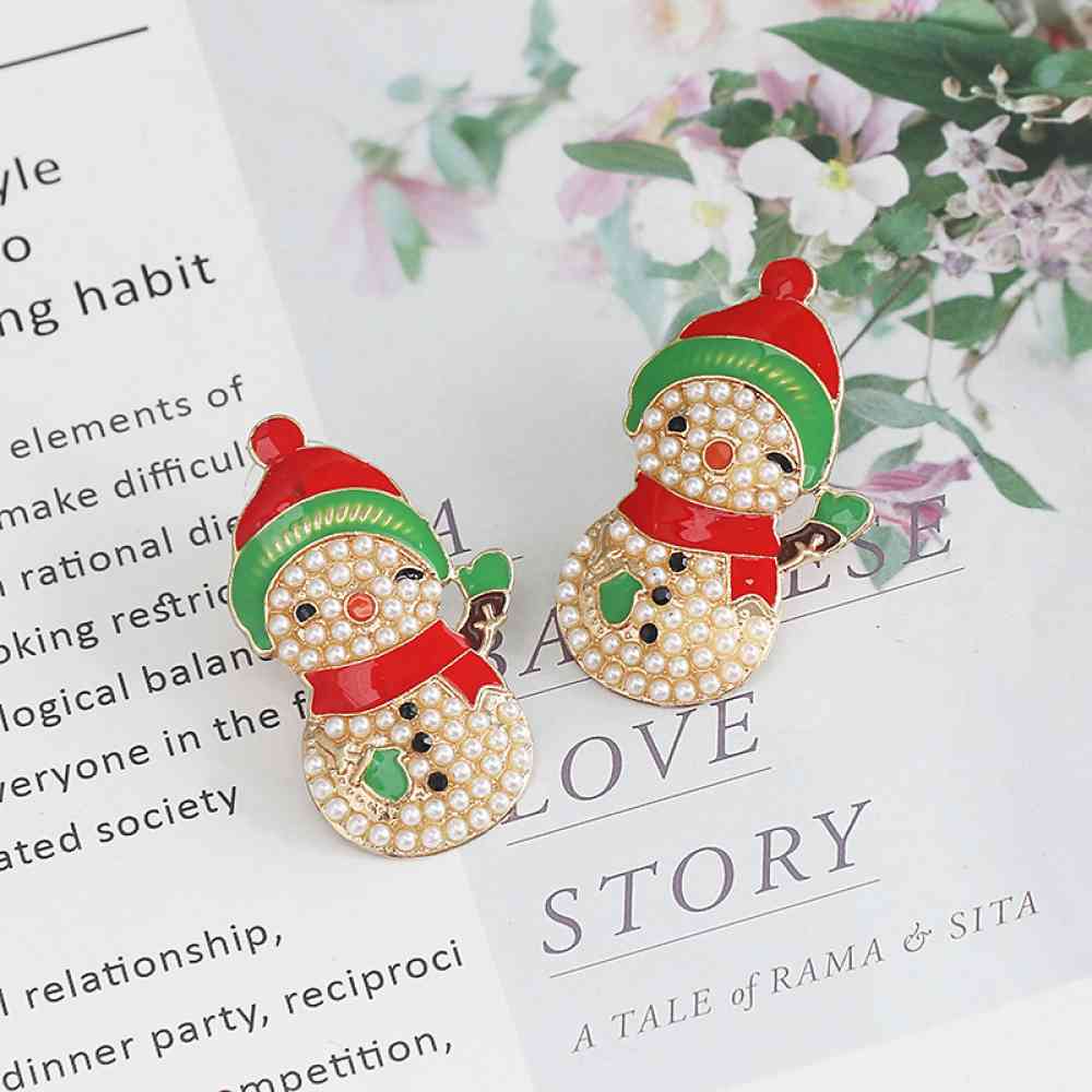 TEEK - Snowman Rhinestone Earrings JEWELRY TEEK Trend   