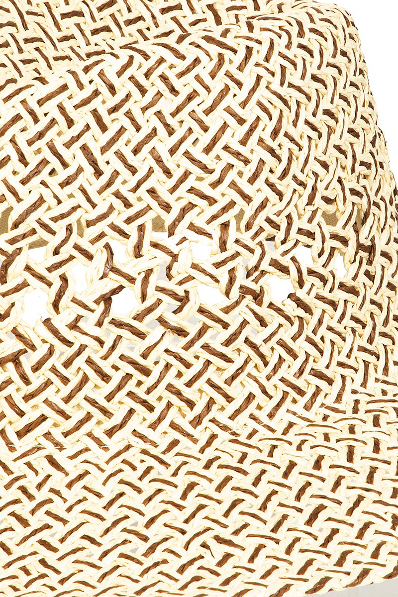 TEEK - Khaki Fame Cutout Woven Straw Hat HAT TEEK Trend   